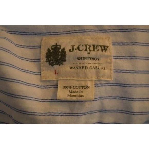 J.Crew Men's Button Down Long Sleeve Striped Long Sleeve Dress Shirt Size Large - Picture 10 of 11